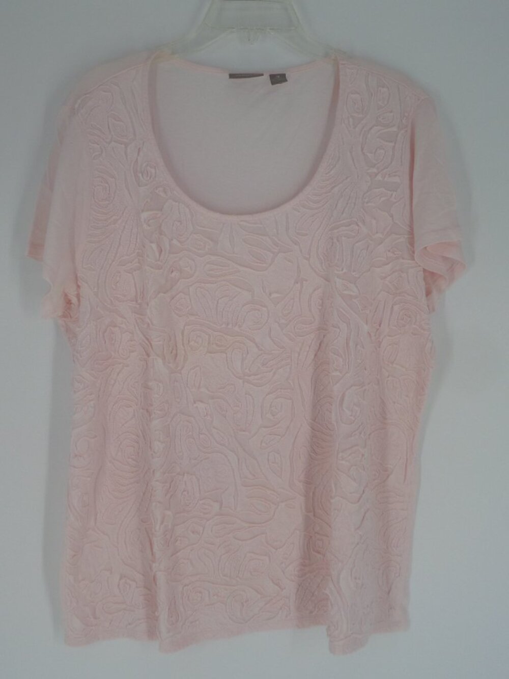 Chico's Woman's Short Sleeve Pink on Pink Cut Out  Tee Size 3 US XL